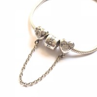 Trava Corrente de Segurança Ratinho e Ratinha Prata e Zirconia Branca