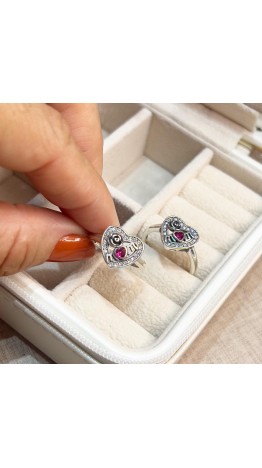 Anel Mãe Cravejado Flor prata 925