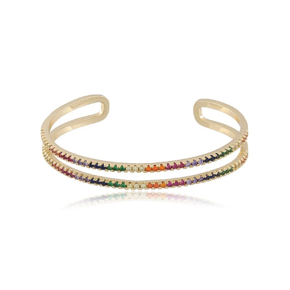 Bracelet Duplo Glamour Colorido  ( SEMIJOIAS)