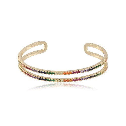 Bracelet Duplo Glamour Colorido  ( SEMIJOIAS)