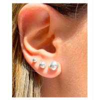 Trio Brincos esferas em prata 925