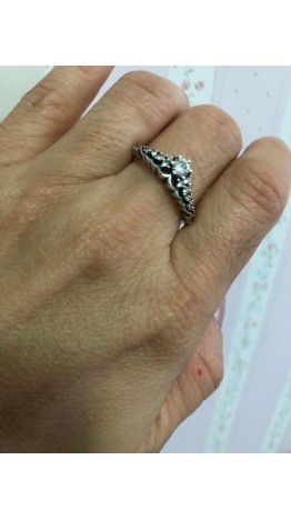 A-93 Anel Princesa  Zirconias em Prata 925