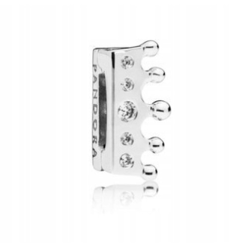 Berloque Coroa Prata 925 e Zirconias Brancas