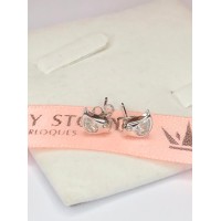 Brincos Love Pássaros zirconias Prata 925( par)