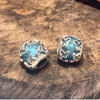 Berloque Borboleta Facetada Azul Prata 925 Berloque Borboleta Facetada Azul Prata 925