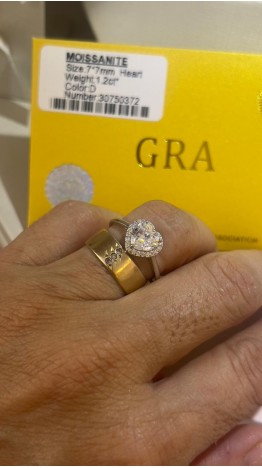 ANEL MOISSANITE CORACAO 1.2CT PRATA 9257.7MM