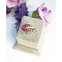 Anel Folha Real Prata 925 e Zirconias Anel Folha Real Prata 925 e Zirconias