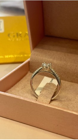 Anel  MOISSANITE Solitario Pt.925