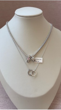 Berloque Filha  Menina  Cravejado Prata 925 Rosa