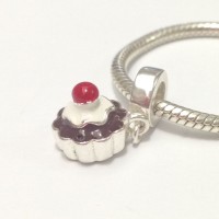 PG-105 Pingente Cupcake Prata e esmalte PG-105 Pingente Cupcake Prata e esmalte