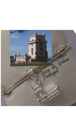 Pingente Torre de Belém  Simbolo de Lisboa Portugal em Prata 925