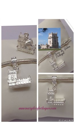 Pingente Torre de Belém  Simbolo de Lisboa Portugal em Prata 925