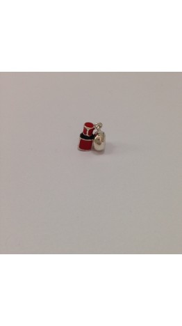 PG-300 Pingente Poderoso Esmalte em Prata 925 Vermelho