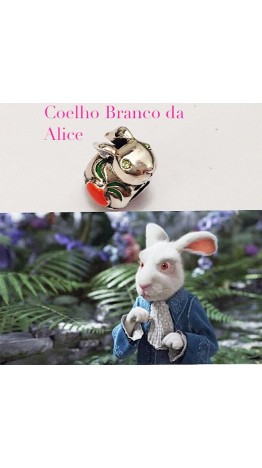  Berloque Coelhinha & Cenoura Prata 925