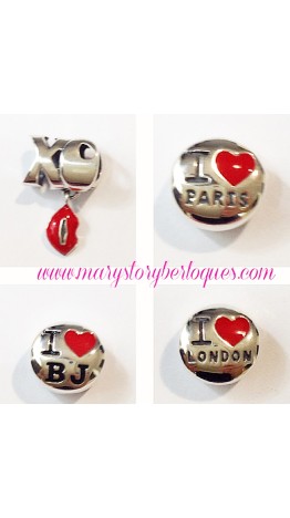 BE-365 Berloque I Love Paris em Prata
