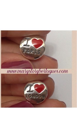 BE-365 Berloque I Love Paris em Prata