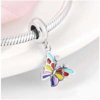 Berloque Borboleta colorida Prata 925 Esmalte Berloque Borboleta colorida Prata 925 Esmalte