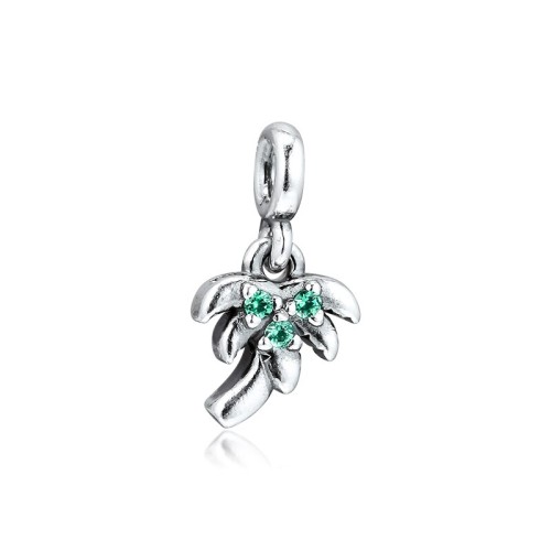 Pingente Coqueiro Prata 925 e Zirconias ME 