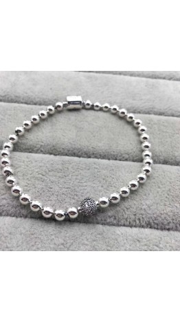 Pulseira Esferas em Prata 925 e zirconias 