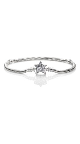 Pulseira Fecho Estrela Cravejada zirconias Prata 925