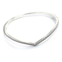 Bracelet Cravejado Chevron Prata 925 zirconias 