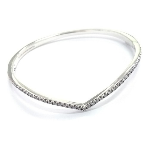 Bracelet Cravejado Chevron Prata 925 zirconias 