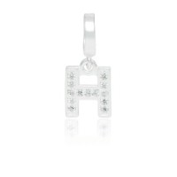 PG-199 Pingente Letra H em Prata e Zirconias PG-199 Pingente Letra H em Prata e Zirconias