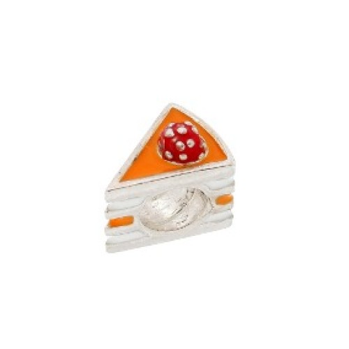 BE-332 Berloque Torta de Cenoura em Prata e Esmalte