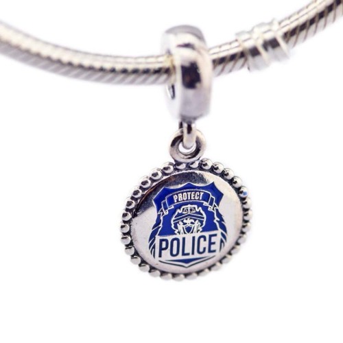 Berloque Simbolo Distintivo  Policia Prata 925