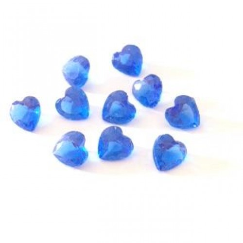 MCH-14 Mini Charm  coração Crystal Azul Turqueza