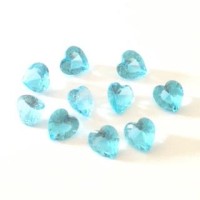 MCH-13 Mini Charm  coração Crystal Azul Céu