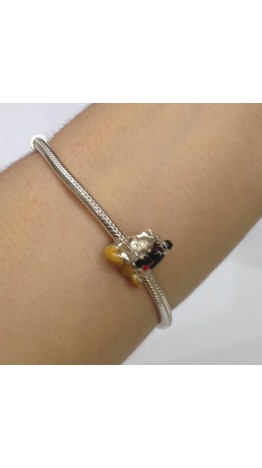 BE-292 Berloque Salve São Jorge Prata/Esmalte