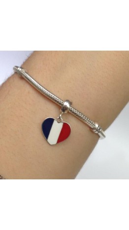 PG-176 Pingente In love França Prata/Esmalte