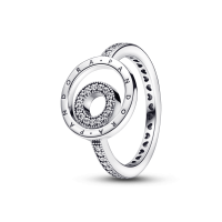 Anel Mandala do amor duplo com zirconias 