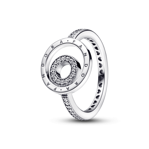 Anel Mandala do amor duplo com zirconias 