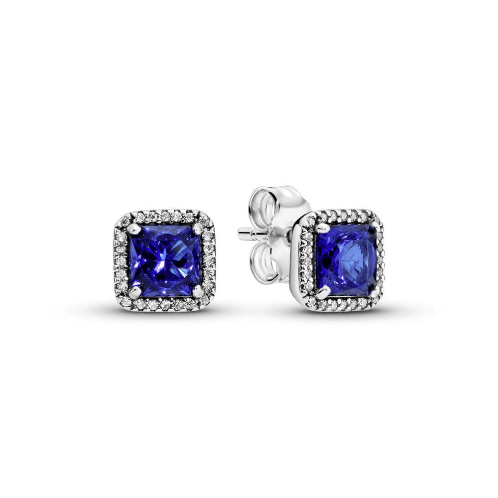 Brincos Beleza Eterna Zirconias Azul Prata 925