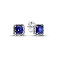 Brincos Beleza Eterna Zirconias Azul Prata 925