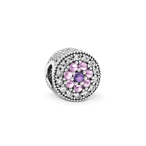 Berloque Flor Deslumbrante Prata 925 Zirconias 