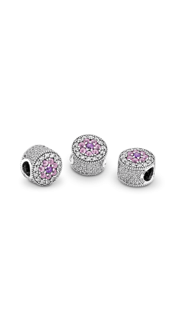 Berloque Flor Deslumbrante Prata 925 Zirconias 