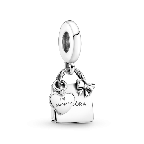 Berloque Sacola Love shopping Prata 925