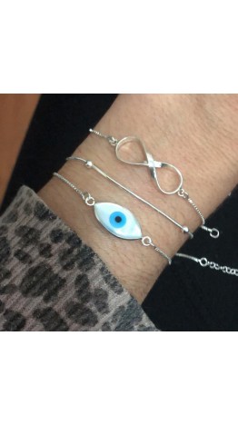 PL-27 Pulseira Infinito Prata 925