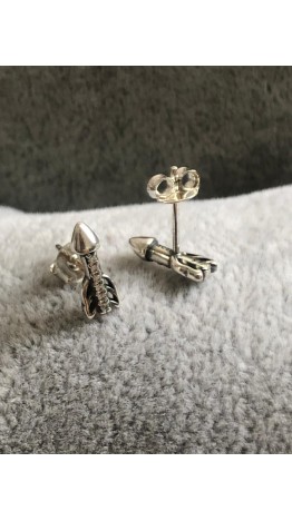 Brincos Flecha a em Prata 925 e Zirconias