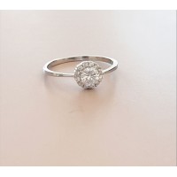 ANEL SOLITARIO FLOR CRAVEJADO PRATA 925 ANEL SOLITARIO FLOR CRAVEJADO PRATA 925