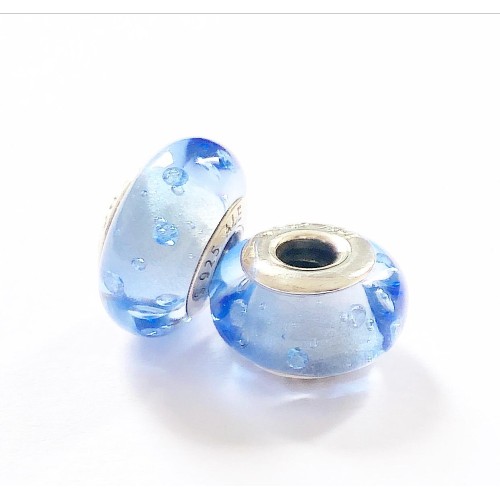 MU-03 Murano Azul celeste Prata 925 e Vidro ( und)