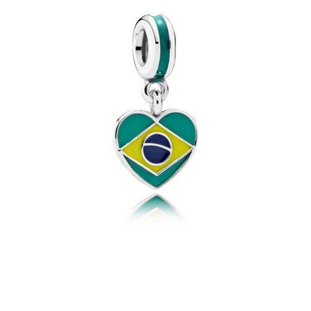 PG-65 Pingente Brasil Prata 925 e Esmalte 