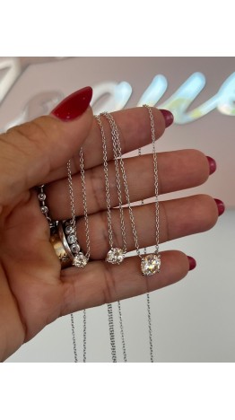 GARGANTILHA  MOISSANITE  1.0CT PONTO DE LUZ  6.5MM
