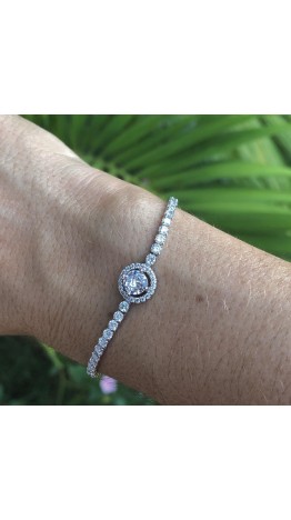 Pulseira Riviera Zirconias brilhantes Prata 925