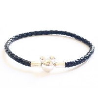 PL-23 Pulseira Fecho Ratinho Prata e Couro/Sintético. PL-23 Pulseira Fecho Ratinho Prata e Couro/Sintético.