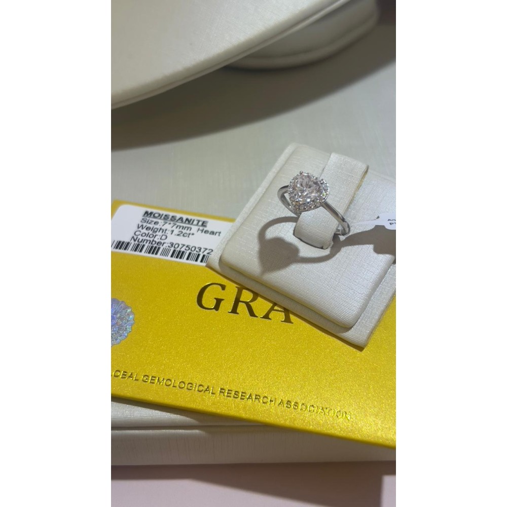 ANEL MOISSANITE CORACAO 1.2CT PRATA 9257.7MM