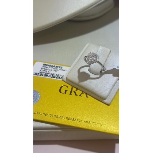 ANEL MOISSANITE CORACAO 1.2CT PRATA 9257.7MM